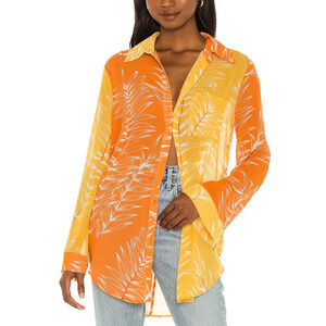 Camila Coelho 'Brynn' Yellow Georgette Shirt Dress Size XS